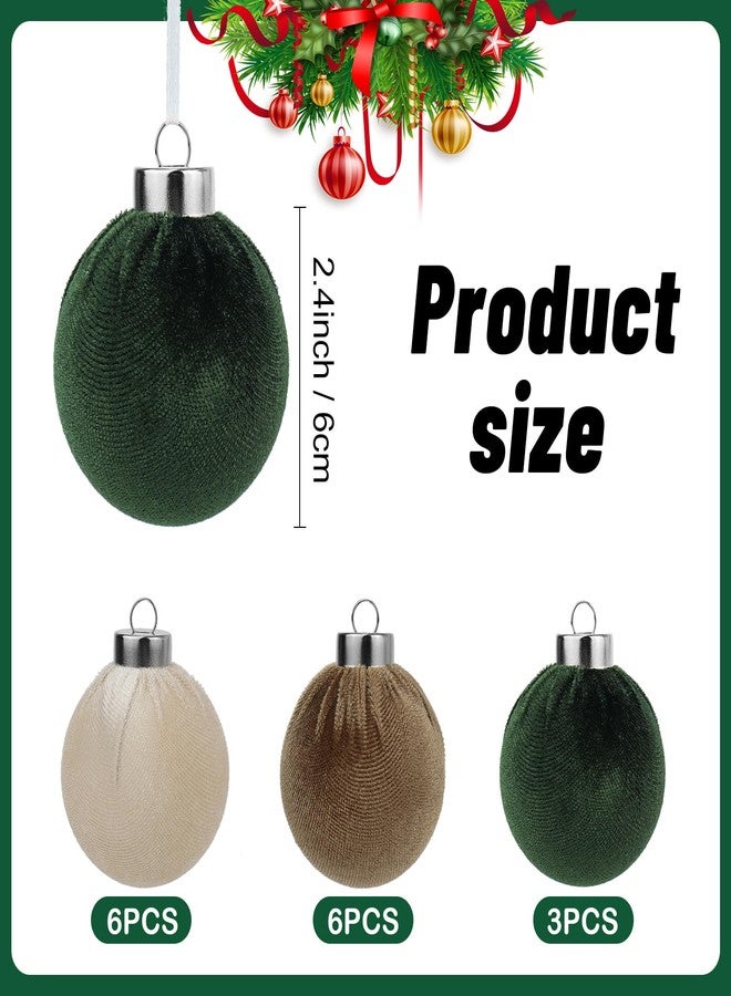 RAISLY 15pcs Christmas Tree Ornaments Velvet Ball,2.36in Flocked Decoration Balls,Shatterproof Multicolor Green Christmas Ornaments Set,Suitable for Xmas Trees,Fireplaces,Room Decorations - Image 2